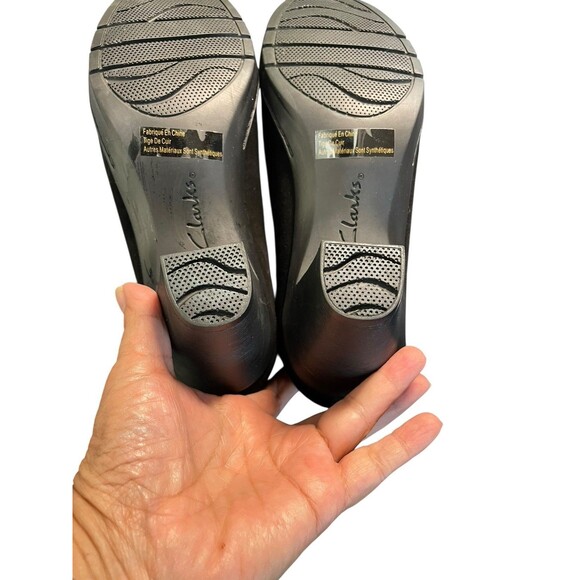 Women's Clarks Bendables Black Suede Oxford Lace-Up Pumps Shoes 80892 - 7 - Picture 9 of 12